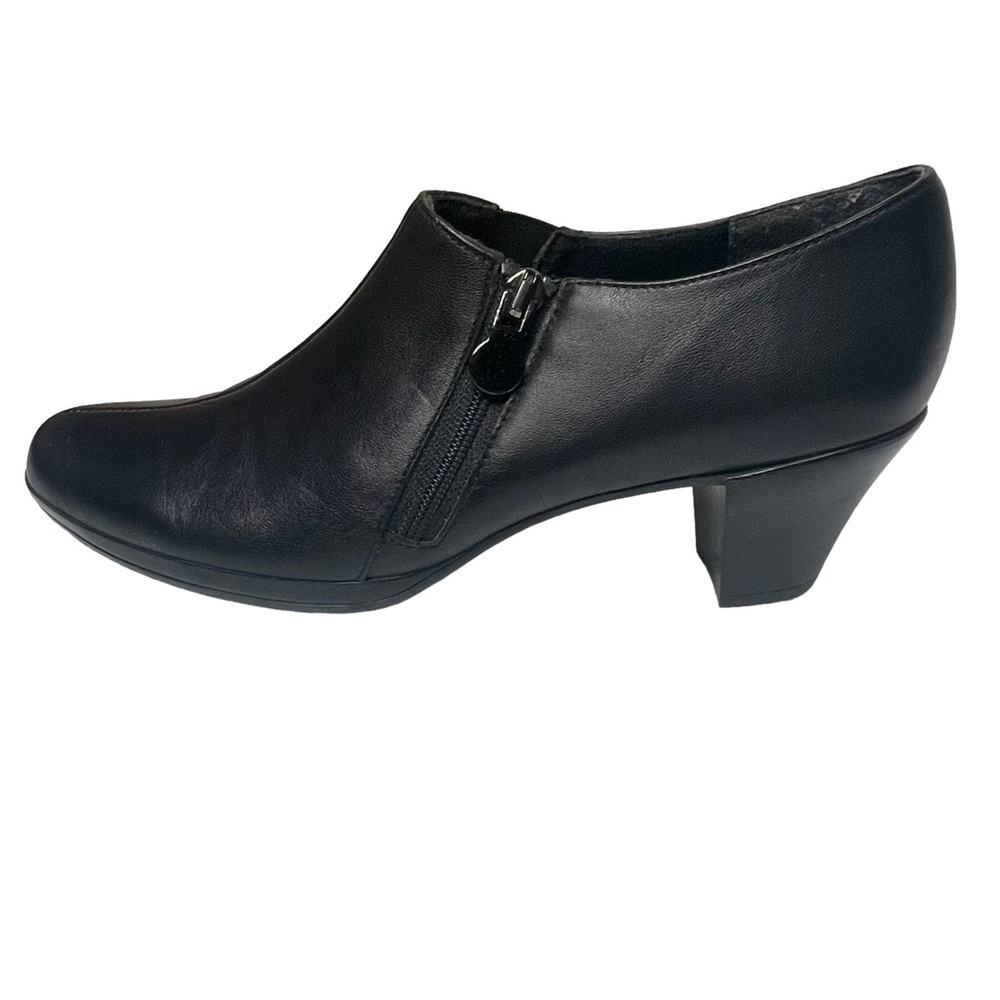 Munro American Taylor Black Leather Ankle Booties Side Zip Women's Size 6N (AA)
